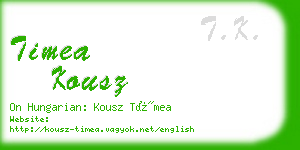 timea kousz business card